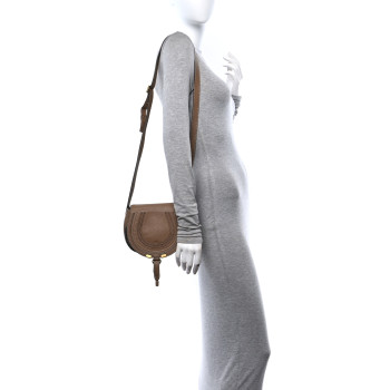 CHLOE Grained Calfskin Small Marcie Saddle Bag Nut CHLOE Grained Calfskin Small Marcie Saddle Bag Nut