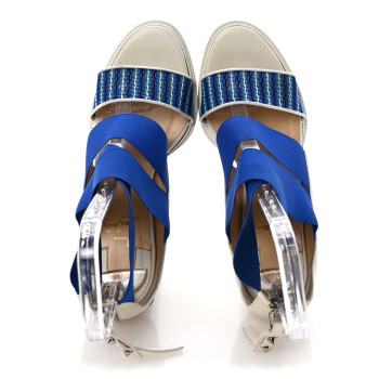 CHRISTIAN LOUBOUTIN Calfskin Patrouiagoma 100 Platform Sandals 40 Blue CHRISTIAN LOUBOUTIN Calfskin Patrouiagoma 100 Platform Sandals 40 Blue