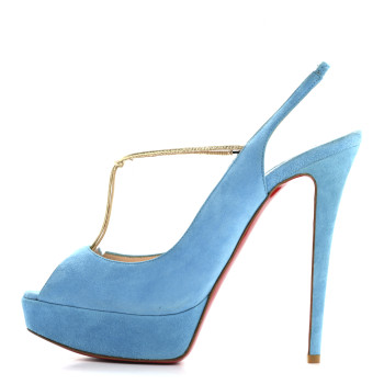 CHRISTIAN LOUBOUTIN Veau Velours Spritney 100 Peep Toe Pump 41 Blue CHRISTIAN LOUBOUTIN Veau Velours Spritney 100 Peep Toe Pump 41 Blue