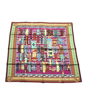 HERMES Silk Colliers de Chiens Scarf 90 Fuchsia Turquoise Grenat HERMES Silk Colliers de Chiens Scarf 90 Fuchsia Turquoise Grenat