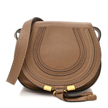 CHLOE Grained Calfskin Small Marcie Saddle Bag Nut CHLOE Grained Calfskin Small Marcie Saddle Bag Nut