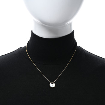 CARTIER 18K Yellow Gold Diamond Mother of Pearl XS Amulette de Cartier Pendant Necklace