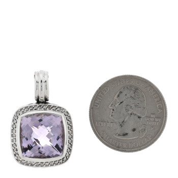 DAVID YURMAN Sterling Silver Diamond Amethyst 14mm Albion Enhancer Pendant DAVID YURMAN Sterling Silver Diamond Amethyst 14mm Albion Enhancer Pendant