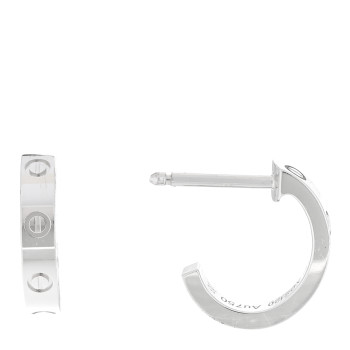 CARTIER 18K White Gold Small LOVE Hoop Earrings