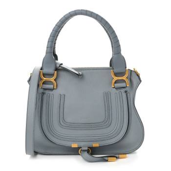 CHLOE Calfskin Small Marcie Satchel Faded Blue CHLOE Calfskin Small Marcie Satchel Faded Blue