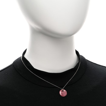 TIFFANY Sterling Silver Rhodonite Elsa Peretti Disc Necklace TIFFANY Sterling Silver Rhodonite Elsa Peretti Disc Necklace