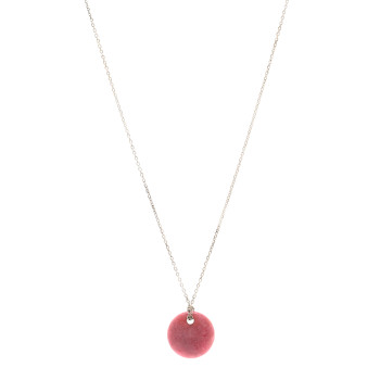TIFFANY Sterling Silver Rhodonite Elsa Peretti Disc Necklace TIFFANY Sterling Silver Rhodonite Elsa Peretti Disc Necklace