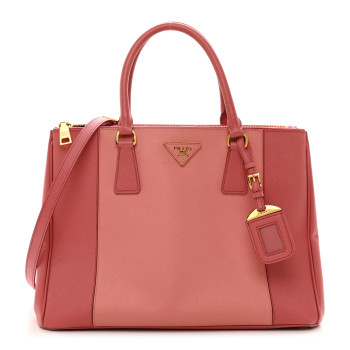 PRADA Saffiano Lux Colorblock Medium Galleria Double Zip Tote Peonia PRADA Saffiano Lux Colorblock Medium Galleria Double Zip Tote Peonia