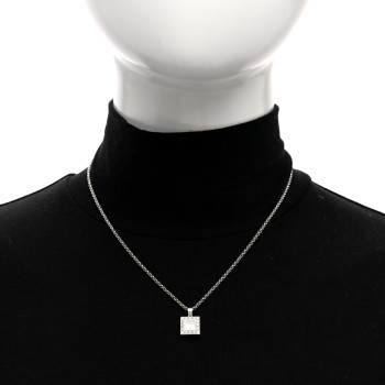 CHOPARD 18k White Gold Happy Diamonds Icons Square Heart Necklace CHOPARD 18k White Gold Happy Diamonds Icons Square Heart Necklace