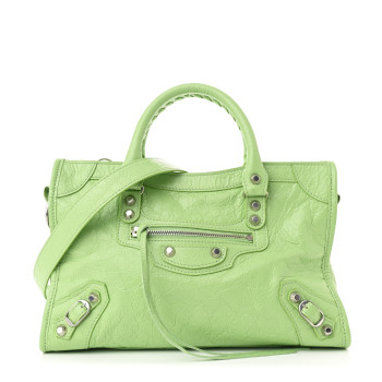 BALENCIAGA Agneau Arena Storico Classic Hardware Small Le City Green