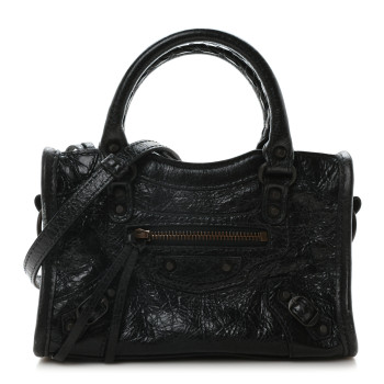 BALENCIAGA Agneau Classic Hardware Nano Le City Black