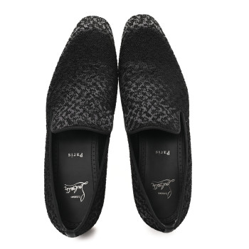 CHRISTIAN LOUBOUTIN Embroidered Mens Flat Loafer 43 Black CHRISTIAN LOUBOUTIN Embroidered Mens Flat Loafer 43 Black