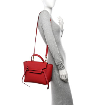 CELINE Baby Grained Calfskin Micro Belt Bag Coquelicot CELINE Baby Grained Calfskin Micro Belt Bag Coquelicot