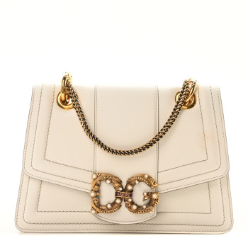 DOLCE & GABBANA DOLCE GABBANA Smooth Calfskin Small DG Amore Envelope Bag White DOLCE & GABBANA DOLCE GABBANA Smooth Calfskin Small DG Amore Envelope Bag White