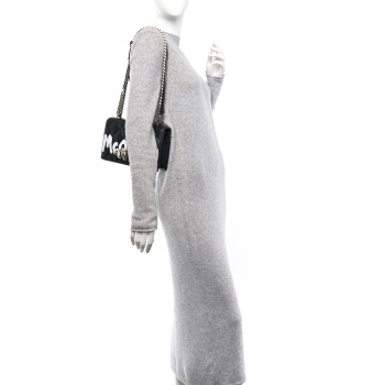 ALEXANDER MCQUEEN Lambskin Quilted Graffiti Knuckle Shoulder Bag Black ALEXANDER MCQUEEN Lambskin Quilted Graffiti Knuckle Shoulder Bag Black