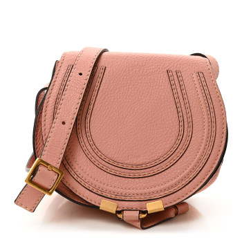 CHLOE Grained Calfskin Small Marcie Saddle Bag Pink CHLOE Grained Calfskin Small Marcie Saddle Bag Pink