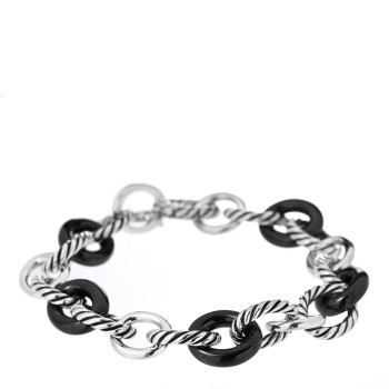 DAVID YURMAN Sterling Silver Ceramic 13mm Large Oval Link Bracelet Black DAVID YURMAN Sterling Silver Ceramic 13mm Large Oval Link Bracelet Black