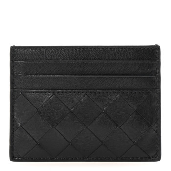 BOTTEGA VENETA Nappa Intrecciato Card Holder Black BOTTEGA VENETA Nappa Intrecciato Card Holder Black