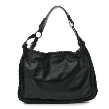 BOTTEGA VENETA Nappa Intrecciato Snakeskin Hobo Black BOTTEGA VENETA Nappa Intrecciato Snakeskin Hobo Black
