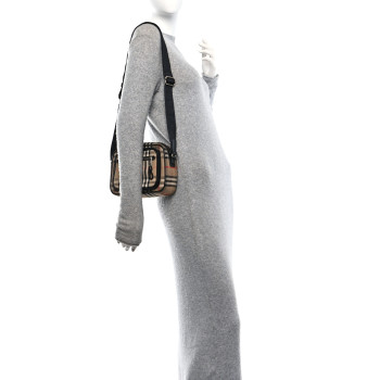 BURBERRY Canvas Check Paddy Messenger Archive Beige