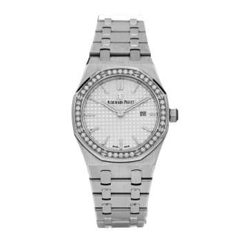 AUDEMARS PIGUET Stainless Steel Diamond Bezel 33mm Oak Lady Quartz Watch Silver 67651ST.ZZ1261ST.01 AUDEMARS PIGUET Stainless Steel Diamond Bezel 33mm Oak Lady Quartz Watch Silver 67651ST.ZZ1261ST.01
