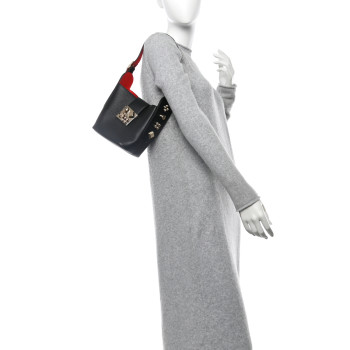 CHRISTIAN LOUBOUTIN Grained Calfskin Mini Carasky Bucket Bag Black CHRISTIAN LOUBOUTIN Grained Calfskin Mini Carasky Bucket Bag Black