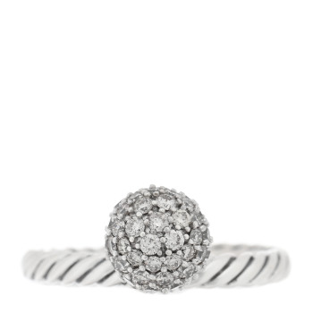 DAVID YURMAN Sterling Silver Pave Diamond 8mm Element Ball Ring 52 6 DAVID YURMAN Sterling Silver Pave Diamond 8mm Element Ball Ring 52 6