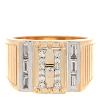 FOUNDRAE 18K Yellow White Gold Diamond Lovestruck Pierced Initial H Ring 44 3 FOUNDRAE 18K Yellow White Gold Diamond Lovestruck Pierced Initial H Ring 44 3