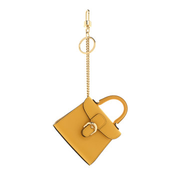 DELVAUX Calfskin Mini Brillant Bag Charm Yellow