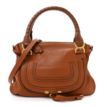 CHLOE Calfskin Medium Marcie Satchel Tan CHLOE Calfskin Medium Marcie Satchel Tan