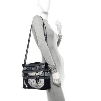 CHRISTIAN DIOR Canvas Embroidered Tie Dye Diorcamp Messenger Blue Multicolor