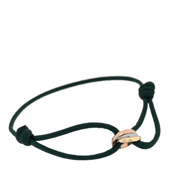 CARTIER 18K Pink Yellow White Gold Trinity Adjustable Cord Bracelet Green