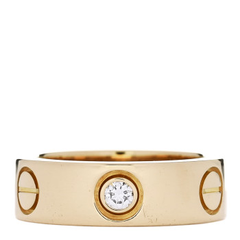 CARTIER 18K Yellow Gold 3 Diamond 5.5mm LOVE Ring 46 3.75