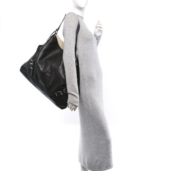 GIVENCHY Calfskin Shearling Large Voyou Bag Chocolate GIVENCHY Calfskin Shearling Large Voyou Bag Chocolate