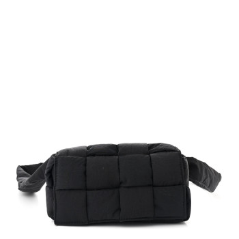 BOTTEGA VENETA Nylon Intrecciato Padded Tech Mini Cassette Belt Bag Black BOTTEGA VENETA Nylon Intrecciato Padded Tech Mini Cassette Belt Bag Black