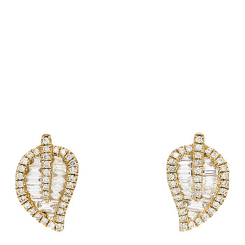ANITA KO 18K Yellow Gold Diamond Small Palm Leaf Stud Earrings