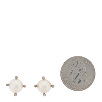 DAVID YURMAN Sterling Silver Diamond Cultured Pearl 10mm Cable Stud Earrings DAVID YURMAN Sterling Silver Diamond Cultured Pearl 10mm Cable Stud Earrings