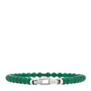 DAVID YURMAN Sterling SIlver 4mm Green Onyx Spiritual Beads Bracelet DAVID YURMAN Sterling SIlver 4mm Green Onyx Spiritual Beads Bracelet