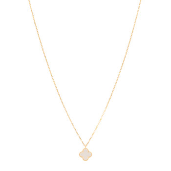 VAN CLEEF & ARPELS 18K Yellow Gold Mother of Pearl Sweet Alhambra Pendant Necklace