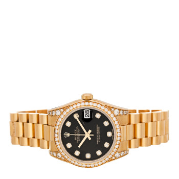 ROLEX 18K Yellow Gold Diamond 31mm Oyster Perpetual Datejust President Watch Black 178158 ROLEX 18K Yellow Gold Diamond 31mm Oyster Perpetual Datejust President Watch Black 178158